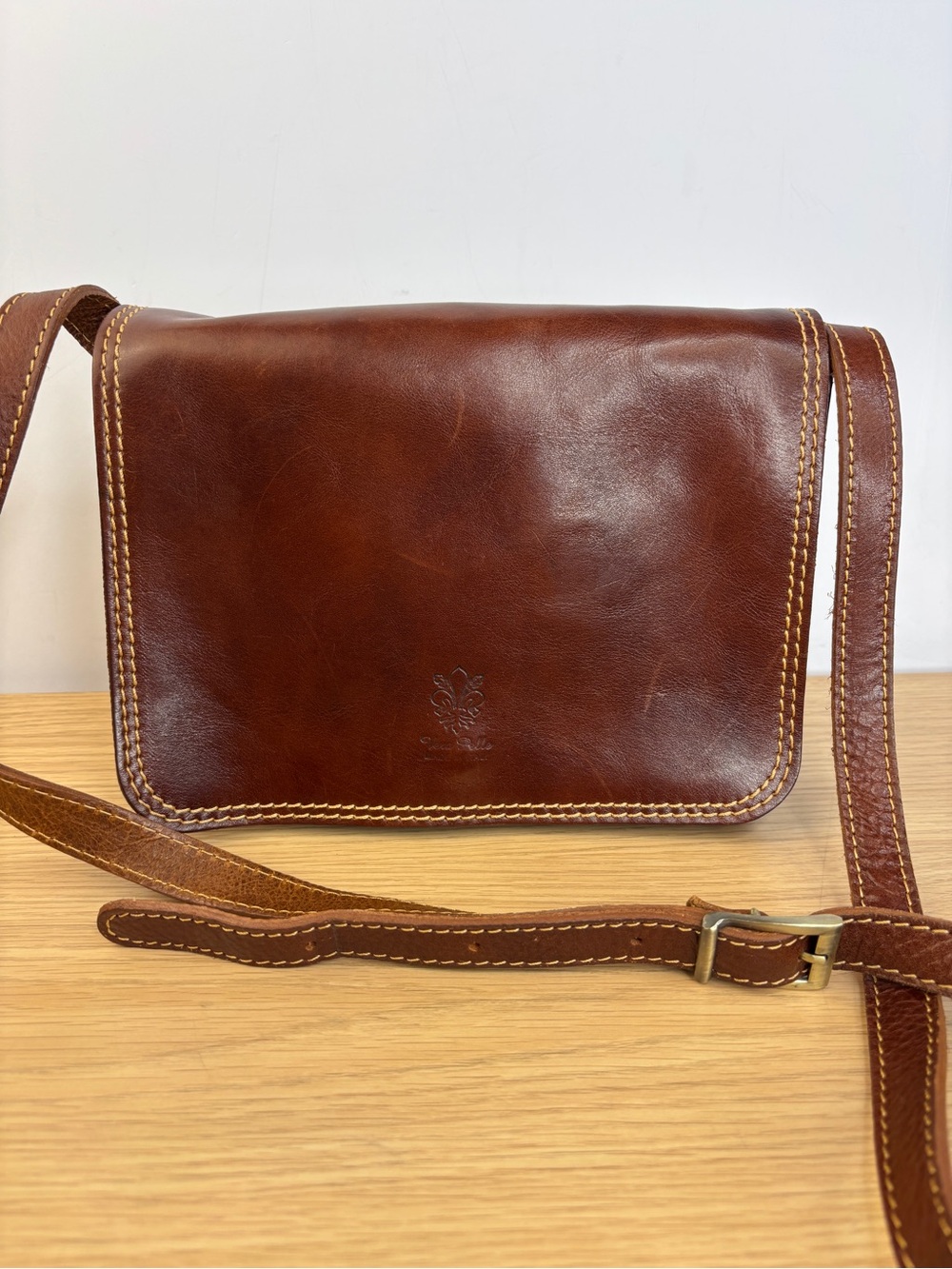 Vintage Brown Duarable Italian Leather Borse in Pelle GORGEOUS